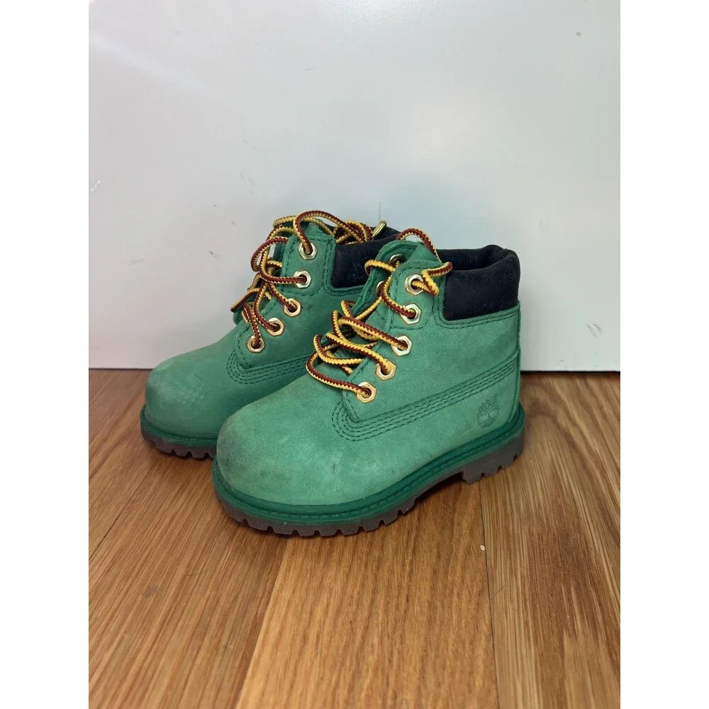 Timberland Boots Toddler Boys Size 5 Green Nubuck Lace Up Hiking Bootie